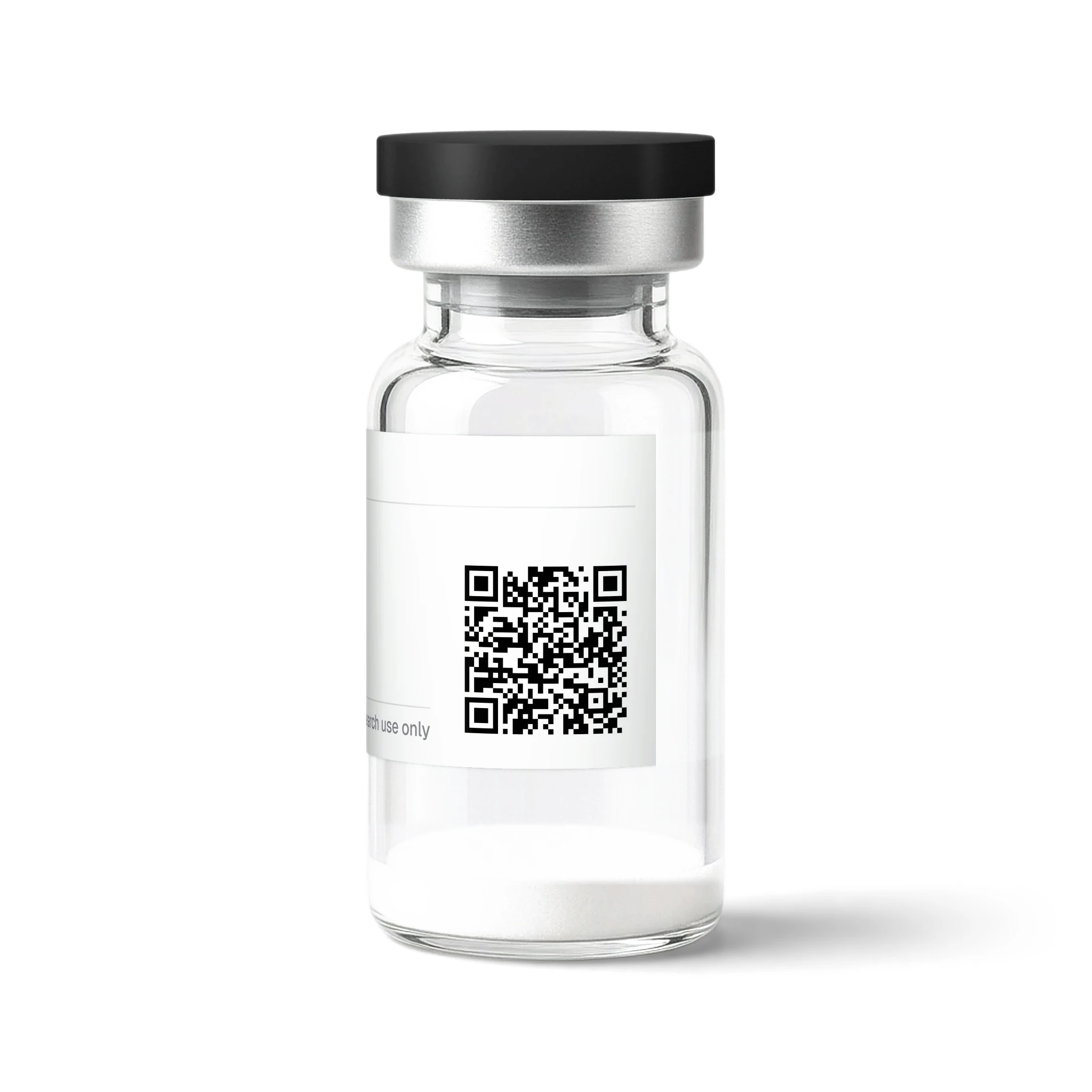 BPC-157 research vial, QR code for COA
