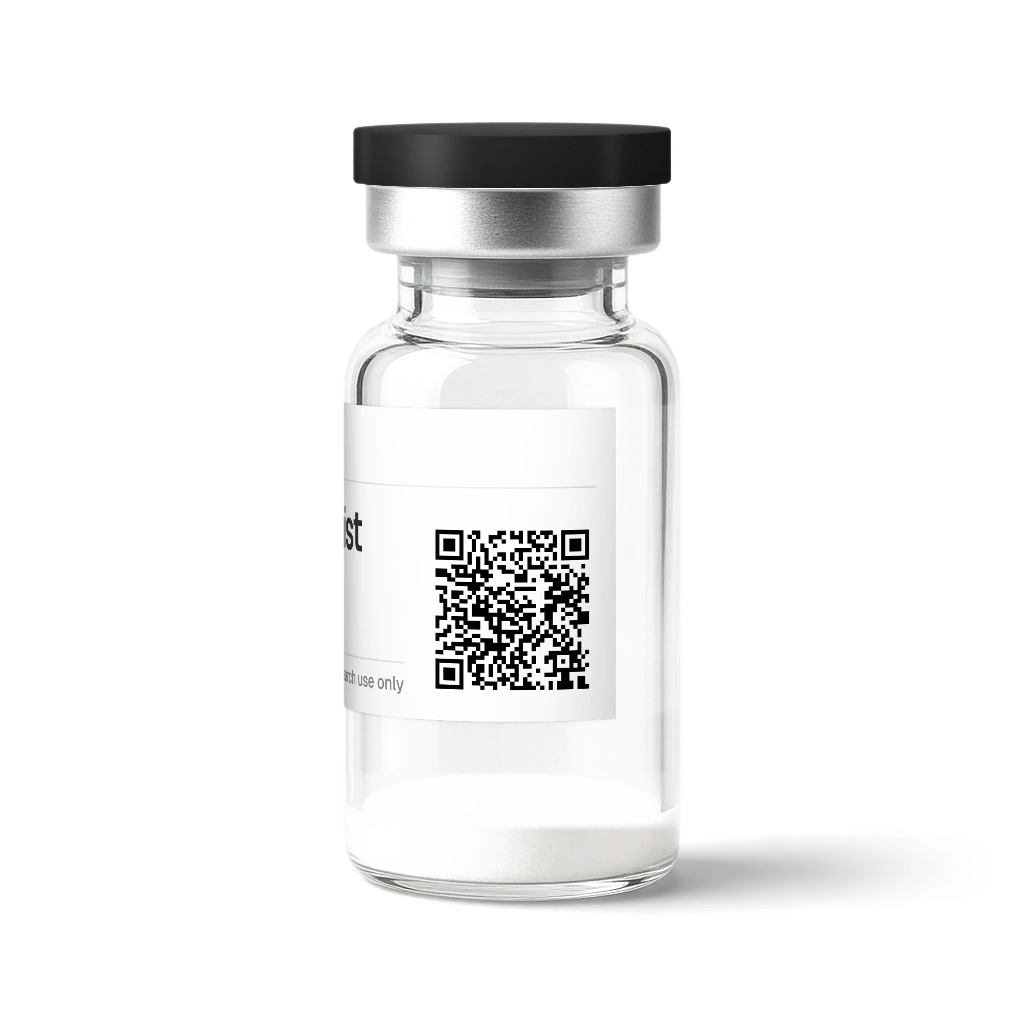 Double Agonist research vial, QR code for COA