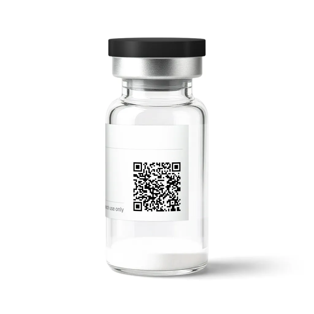 GHK-Cu 100mg research vial, QR code for COA