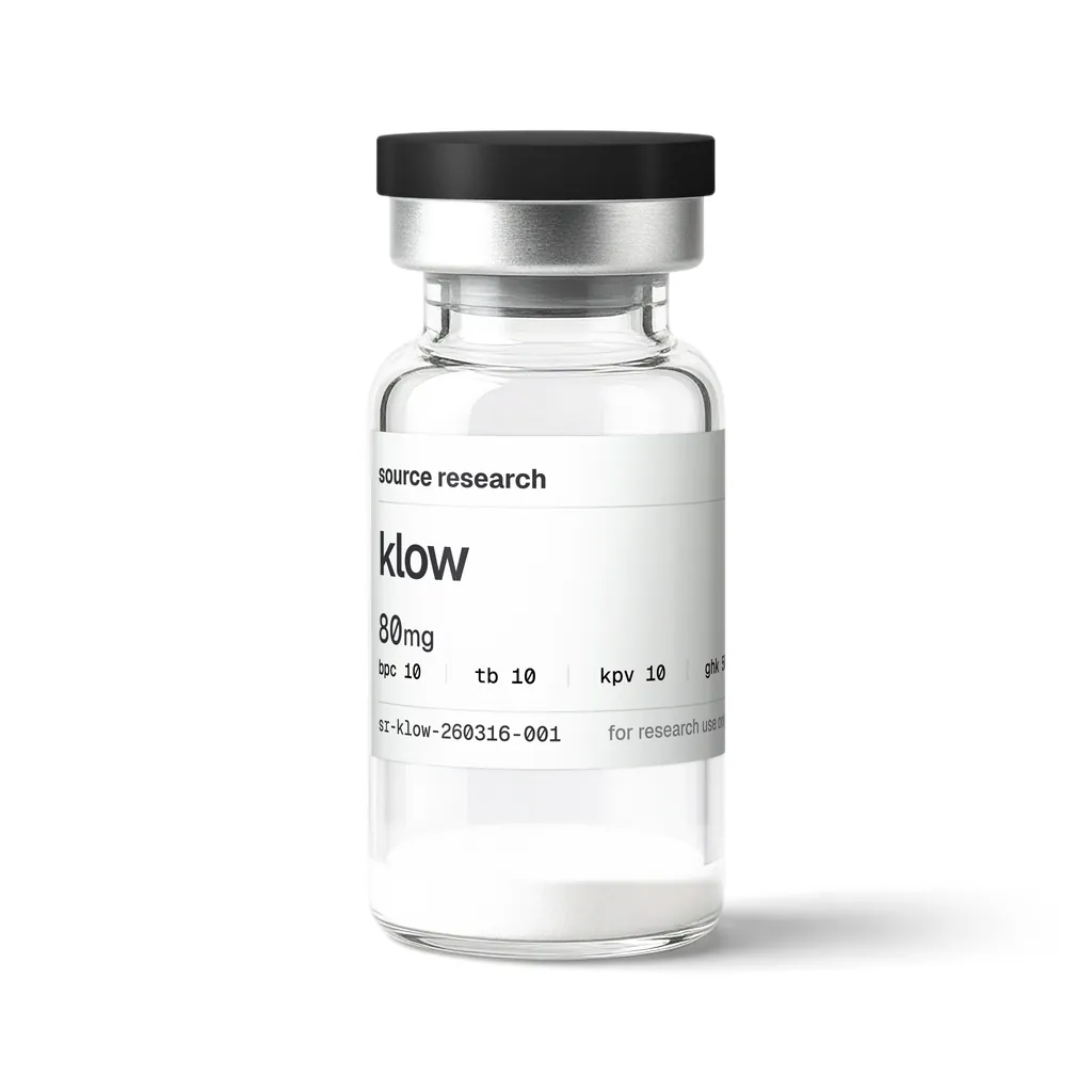 Klow Blend research vial, front label